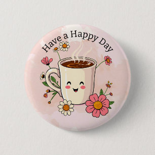 Macaron Rond 5 Cm Jouez un Joyeux Jour Café mignon