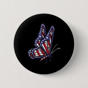 Macaron Rond 5 Cm Jour commémoratif du drapeau américain 4 juillet O