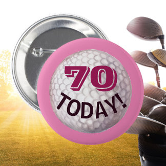 Macaron Rond 5 Cm Jour d'anniversaire de Lady Golfer golfing âge de
