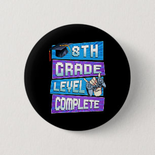 Macaron Rond 5 Cm Jour De 8E Année Niveau Complet Graduation Garçons