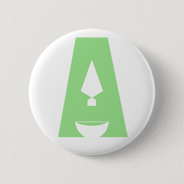 Macaron Rond 5 Cm Jour de bouton de logo de l'archéologie "A" (Devant)