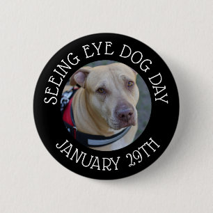 Macaron Rond 5 Cm Jour de chien d'oeil de vue personnalisée 29 janvi