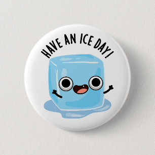 Macaron Rond 5 Cm Jour De Glace Drôle Ice Cube Pun