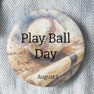 Macaron Rond 5 Cm Jour de jeu de balle - Baseball