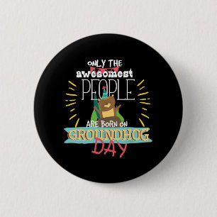 Macaron Rond 5 Cm Jour de la marmotte Anniversaire 2020 Cadeau aux a