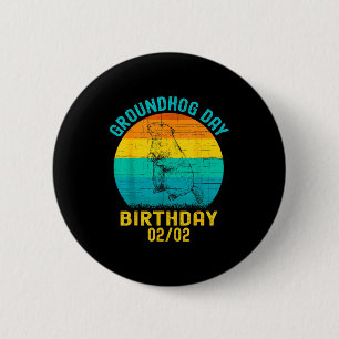 Macaron Rond 5 Cm Jour de la marmotte Anniversaire 2 février Drôle d
