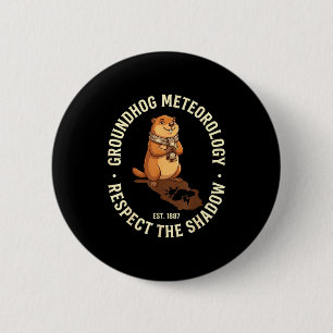 Macaron Rond 5 Cm Jour de la marmotte Respecter la météorologie de l