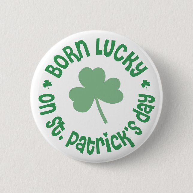Macaron Rond 5 Cm Jour de la Saint Patrick Anniversaire (Devant)