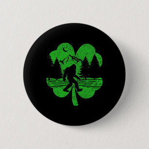 Macaron Rond 5 Cm Jour de la Saint Patrick Bigfoot Irish Sasquatch S