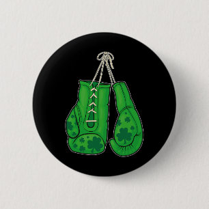 Macaron Rond 5 Cm Jour de la Saint Patrick Boxer Gants Vert Lucky Sh