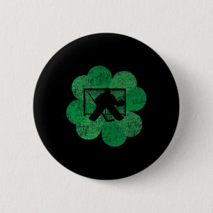 Macaron Rond 5 Cm Jour de la Saint Patrick quatre feuilles Clover -