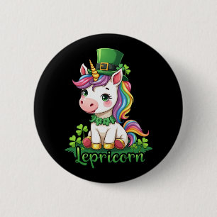 Macaron Rond 5 Cm Jour de la Saint Patrick Unicorn mignonne Saint Pa