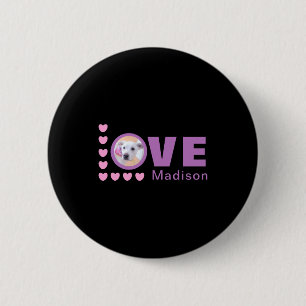 Macaron Rond 5 Cm Jour de la Saint-Valentin coeurs d'amour de chiot
