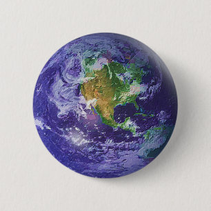 Macaron Rond 5 Cm jour de la terre du globe 3D
