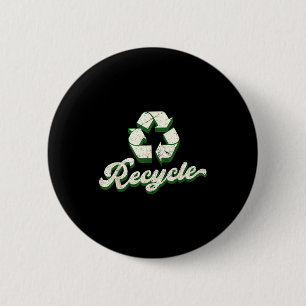 Macaron Rond 5 Cm Jour de la terre recyclage recyclé vintage homme f