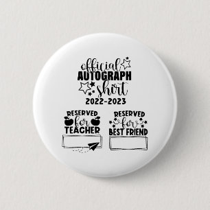 Macaron Rond 5 Cm Jour De L'Année Scolaire 2022-2023 Autographes Gra