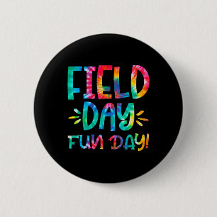 Macaron Rond 5 Cm Jour de l'école Fun Tie Dye Field Day 2022 Teache