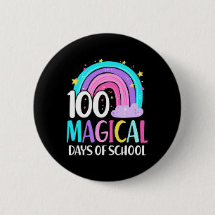 Macaron Rond 5 Cm Jour De L'École Rainbow Magical 100 Jours De L'Éco
