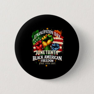 Macaron Rond 5 Cm Jour de l'Émancipation Jeudi Drapeau noir Amérique