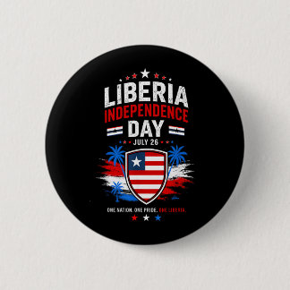 Macaron Rond 5 Cm Jour de l'indépendance du Liberia 26 juillet Drape