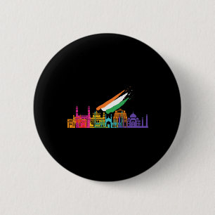 Macaron Rond 5 Cm Jour de l'Indépendance Graphisme Tee - shirts Aime