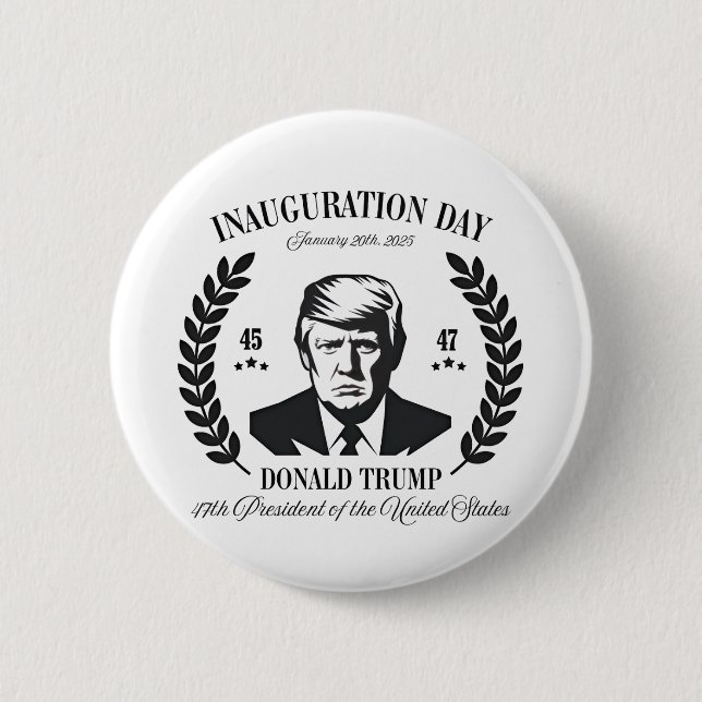 Macaron Rond 5 Cm Jour de l'investiture de Trump 2025 Fier Maga (Devant)