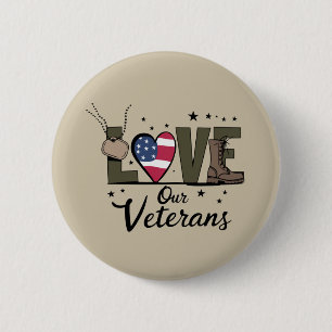 Macaron Rond 5 Cm Jour de nos vétérans Fier jour de vétéran militair