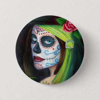 Macaron Rond 5 Cm Jour des morts par Lori Karels