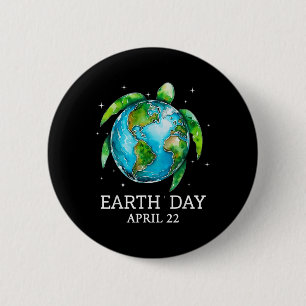 Macaron Rond 5 Cm Jour des terres 2025 Restaurer Earth Sea Turtle Ar