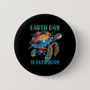 Macaron Rond 5 Cm Jour des terres 2025 Restaurer Earth Sea Turtle Ar