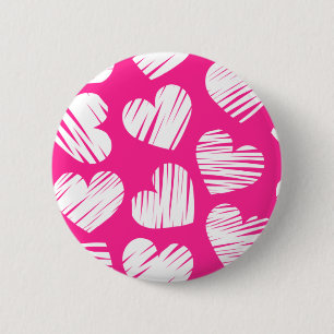 Macaron Rond 5 Cm Jour des Valentines du coeur rose et blanc moderne