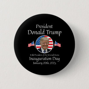 Macaron Rond 5 Cm Jour d'investiture de Donald Trump 2025 47e présid