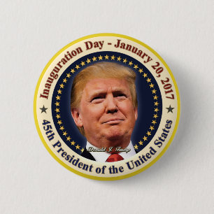 Macaron Rond 5 Cm Jour d'investiture du président Donald Trump Souve