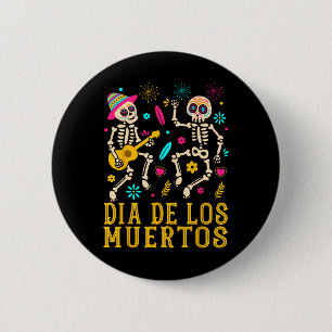 Macaron Rond 5 Cm Jour Du Costume Dia De Los Muertos De Skeleto Mort