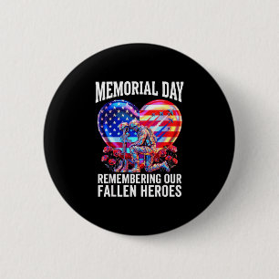 Macaron Rond 5 Cm Jour du souvenir drapeau des États-Unis héros tomb
