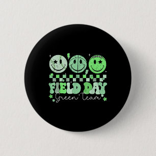 Macaron Rond 5 Cm Jour du terrain Green Team Couleur Champ Trier Tea