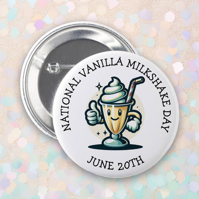 Macaron Rond 5 Cm Jour national du Milkshake Vanilla 20 juin (Créateur téléchargé)