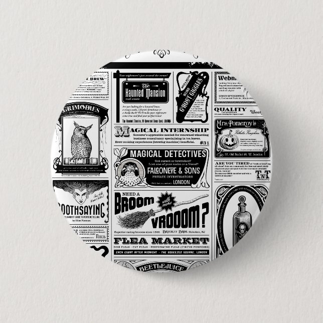 Macaron Rond 5 Cm journal déplaisant (Devant)