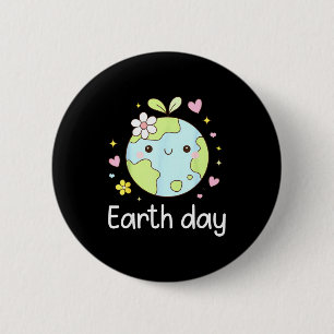 Macaron Rond 5 Cm Journée de la terre mignonne 2026 sauvez la planèt