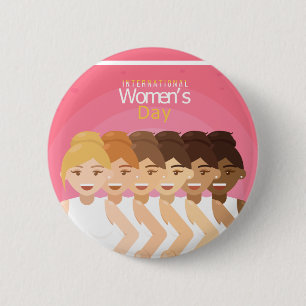 Macaron Rond 5 Cm Journée internationale de la femme