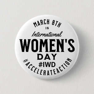 Macaron Rond 5 Cm Journée internationale de la femme 8 mars IWD
