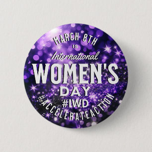 Macaron Rond 5 Cm Journée internationale de la femme 8 mars IWD