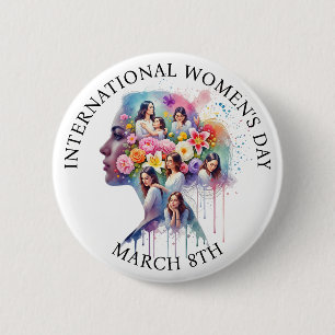 Macaron Rond 5 Cm Journée internationale des femmes 8 mars JIF
