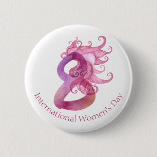 Macaron Rond 5 Cm Journée internationale des femmes du 8 mars