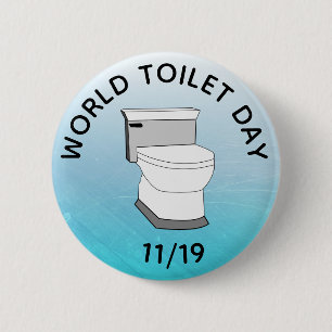 Macaron Rond 5 Cm Journée Mondiale des Toilettes 19 novembre Fêtes D