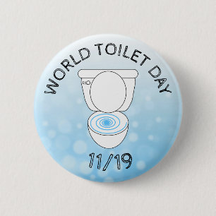 Macaron Rond 5 Cm Journée Mondiale des Toilettes 19 novembre Fêtes D