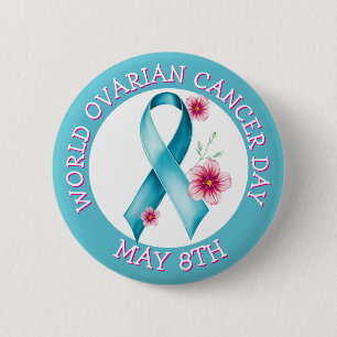 Macaron Rond 5 Cm Journée mondiale du cancer de l'ovaire 8 mai