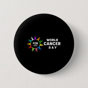 Macaron Rond 5 Cm Journée mondiale du cancer - Sensibilisation au ca