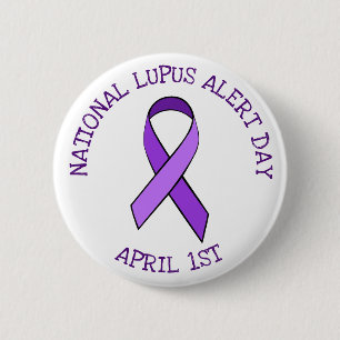 Macaron Rond 5 Cm Journée nationale d'alerte Lupus 1er avril Bouton 