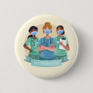 Macaron Rond 5 Cm Journée nationale des infirmières et infirmiers / 